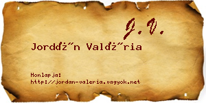 Jordán Valéria névjegykártya